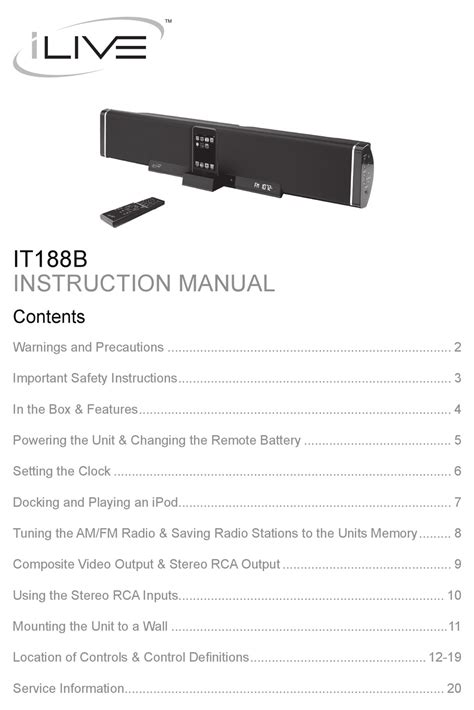 manual for ilive sound bar Doc