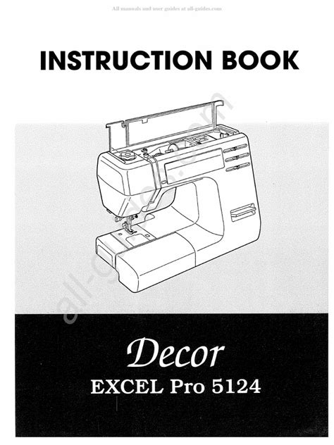 manual for janome excel pro 5124 sewing machine PDF