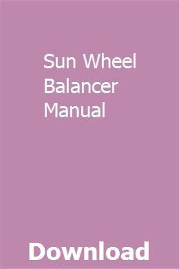 manual for sun wheel balancer pdf Kindle Editon
