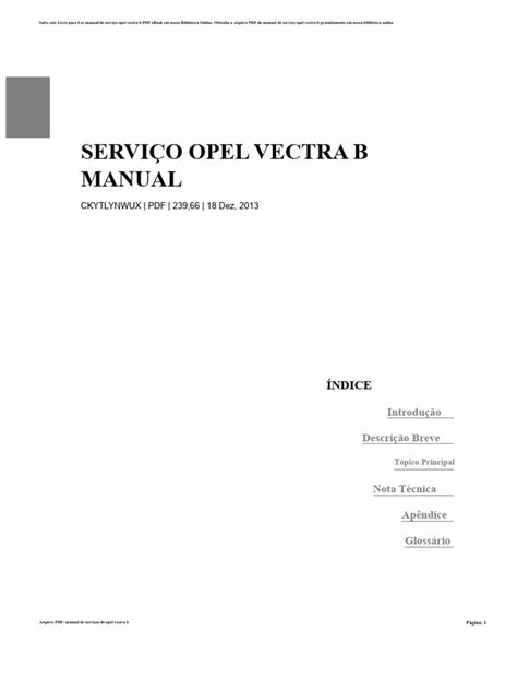 manual for vectra b pdf Doc