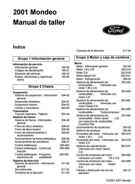 manual ford mondeo turnier 16 PDF