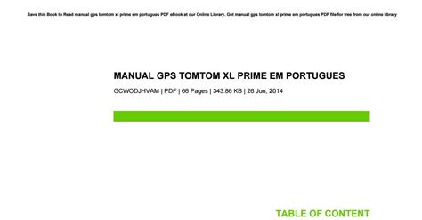 manual gps tomtom em portugues Epub