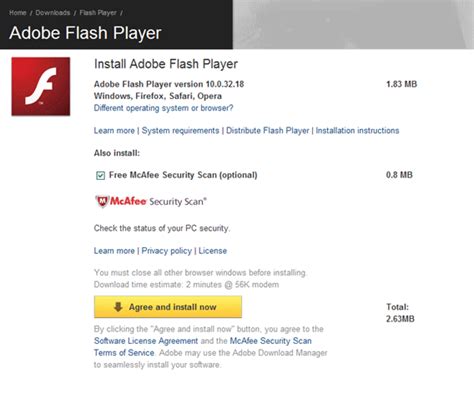 manual install flash player Reader