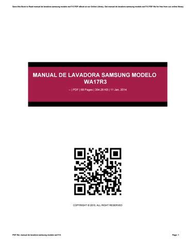 manual lavadora samsung wa17r3 Kindle Editon