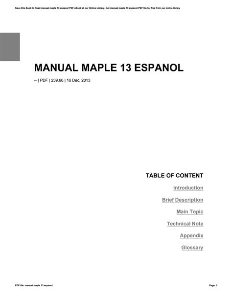 manual maple 13 worksheet PDF