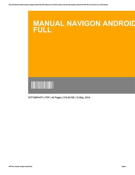 manual navigon android full PDF