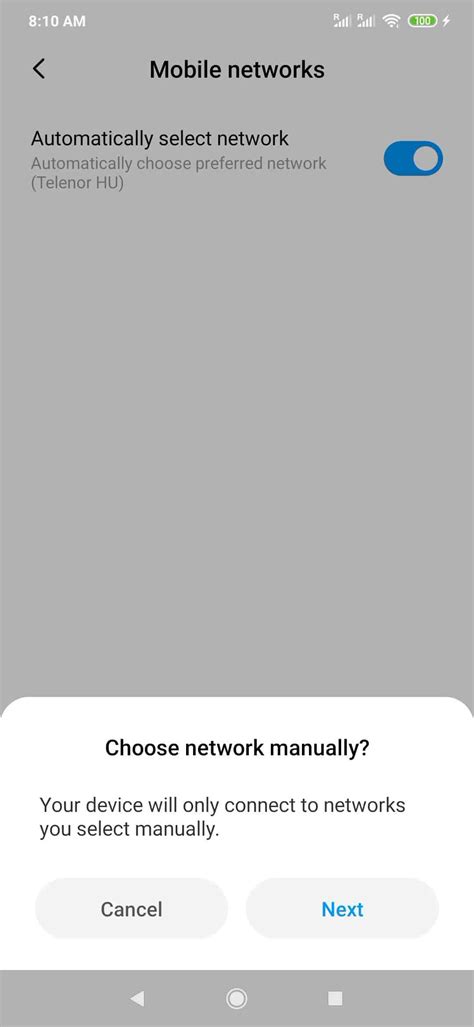 manual network selection android Doc