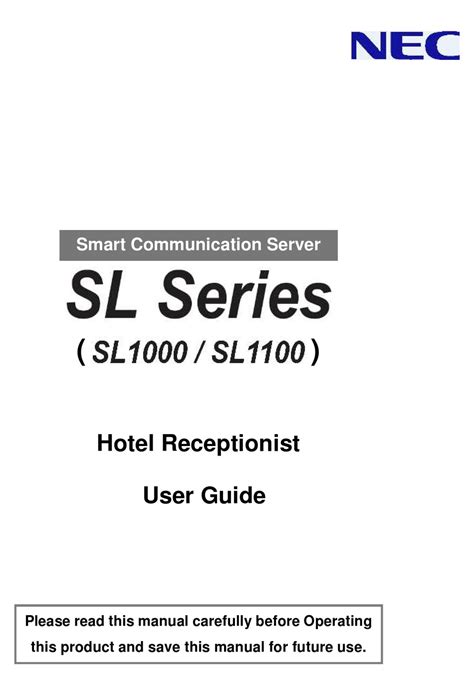 manual of nec sl1000 Epub