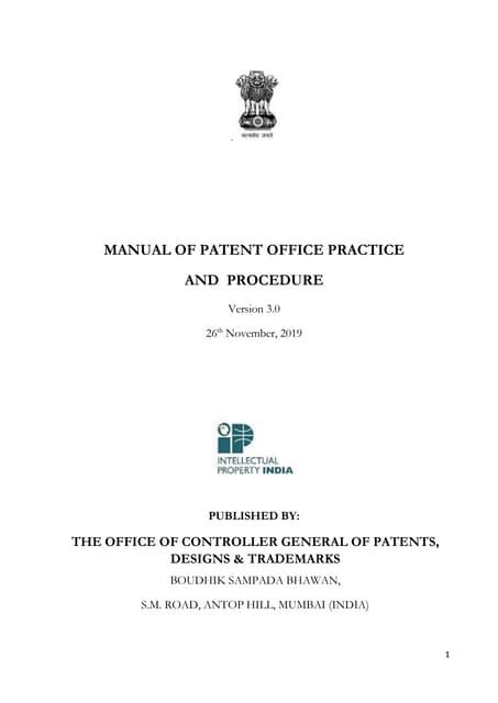 manual of patent office practice and procedure PDF