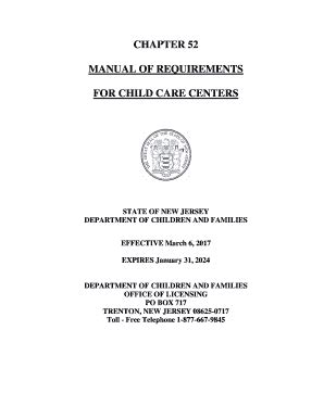 manual of requirements for child care centers Doc