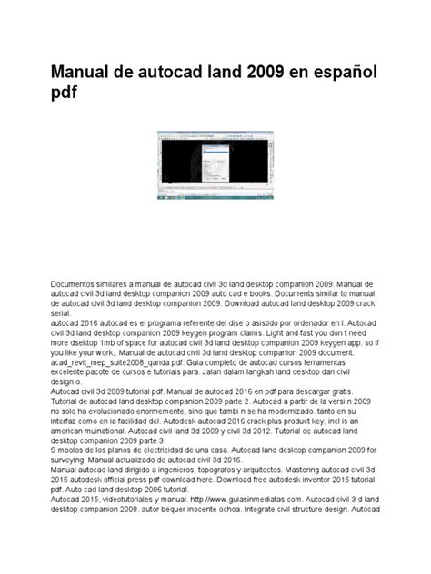 manual para instalar autocad land 2009 Epub