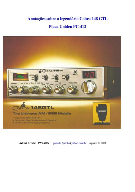 manual portugues radio px cobra 148 gtl Kindle Editon