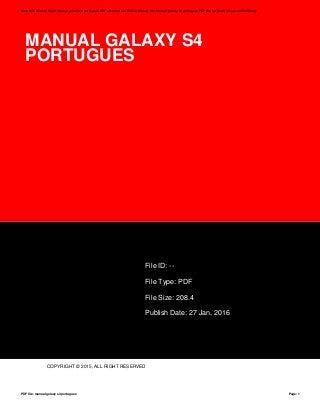 manual s4 mini portugues Reader