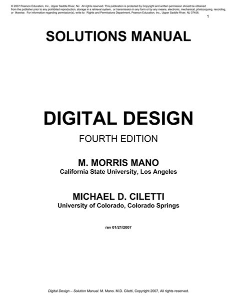 manual solution for digital design fourth edition PDF