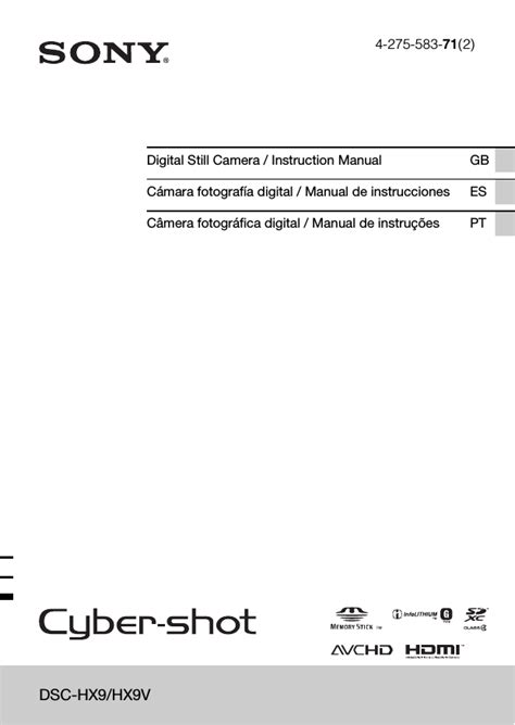 manual sony hx9v portugues PDF