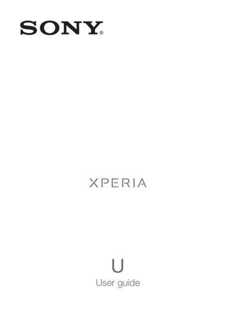 manual sony xperia u Doc