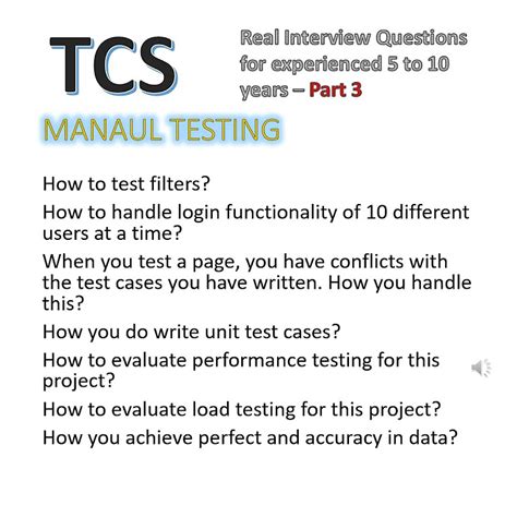 manual testing interview questions 3 yrs exp Kindle Editon