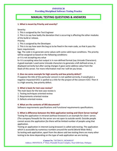 manual testing interview questions with answers free download Doc