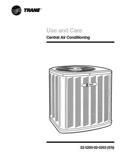 manual trane air conditioner PDF