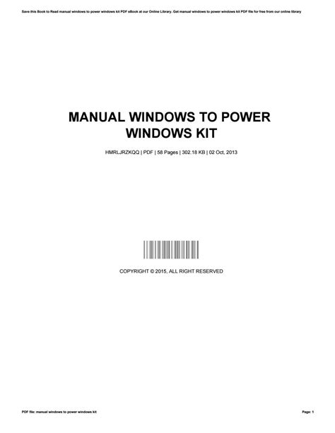 manual windows to power windows Kindle Editon