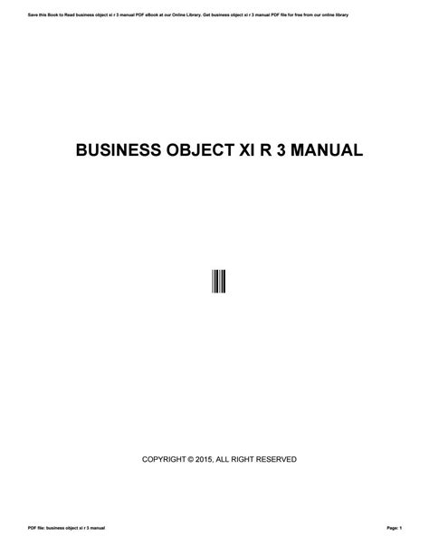 manuali business object xi r3 Doc