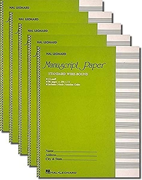 manuscript paper standard wire bound 12 stave Epub