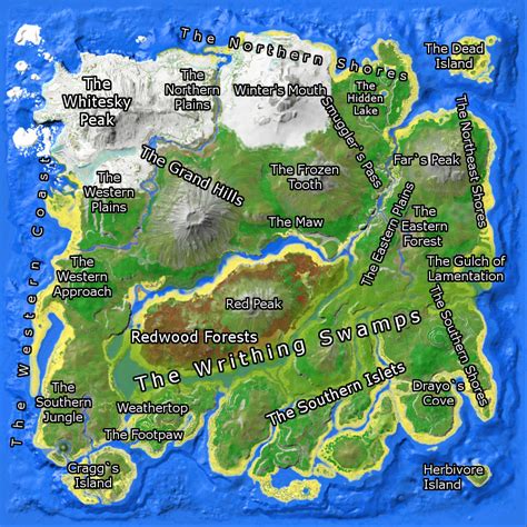 map of ark survival evolved island