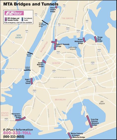 map of bridges of nyc