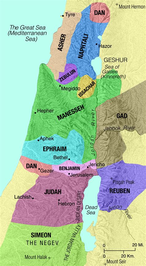 map of tribes of israel