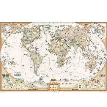 mapa mural del mundo executive grande 160x106 cm espanol national geographic Epub