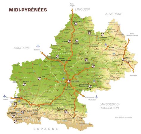 mapa regional midi pyrenees carte regionali Reader