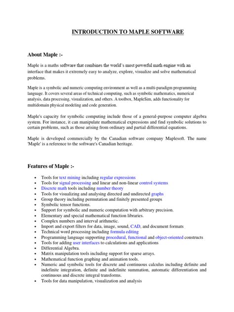 maple 12 document examples Kindle Editon