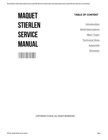 maquet stierlen service manual Reader