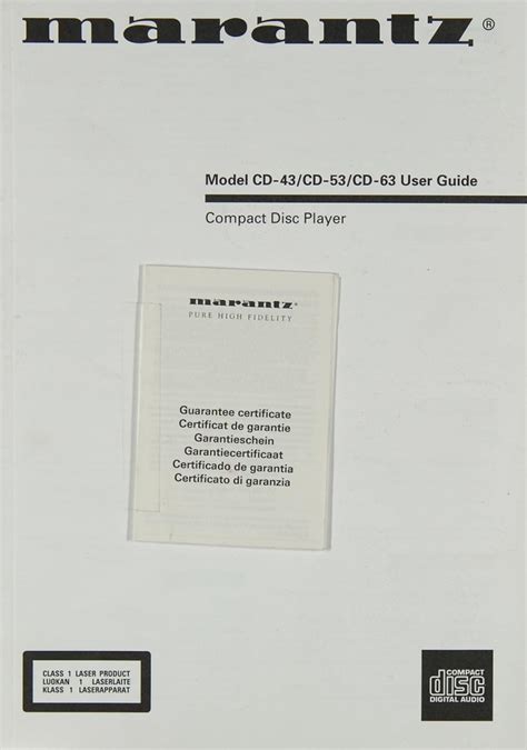 marantz cd 43 cd 53 cd 63 service manual user guide Doc