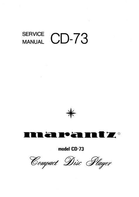 marantz cd 73 service manual user guide Epub