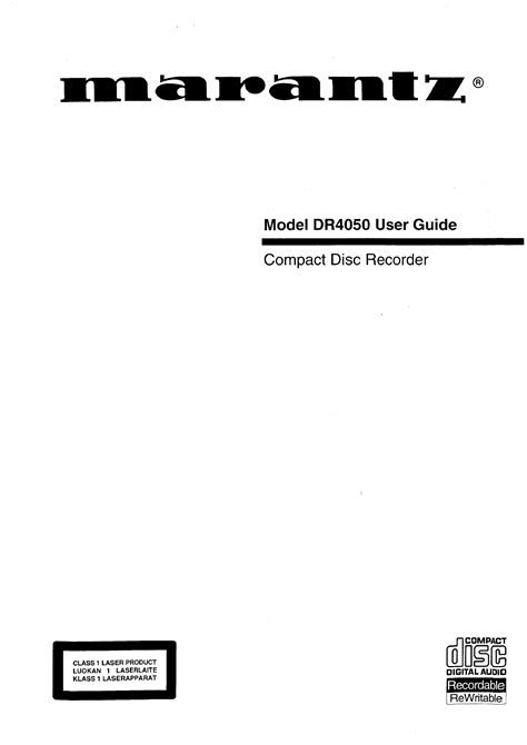 marantz dr4050 owners manual PDF