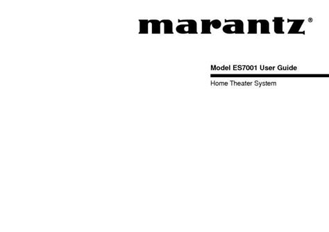 marantz es7001 speaker systems owners manual Kindle Editon