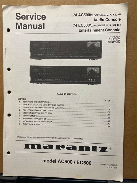 marantz model ec500 entertainment console user guide manual Kindle Editon