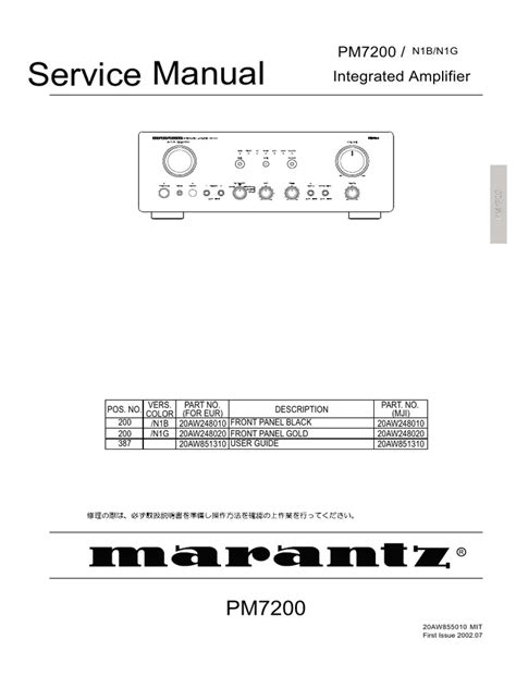 marantz pm7200 owners manual Reader