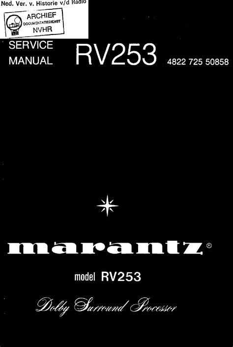 marantz rv253 service manual user guide Doc