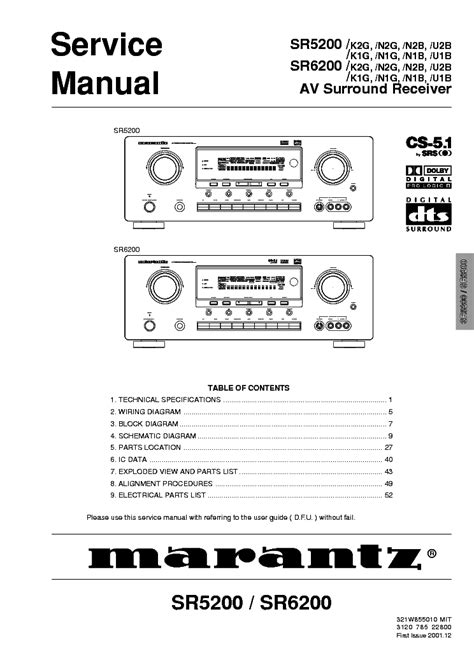 marantz sr6200 service manual free Kindle Editon