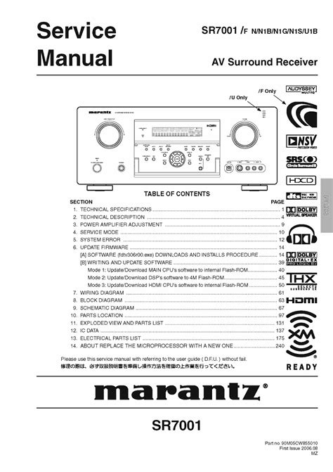 marantz sr7001 service manual Kindle Editon
