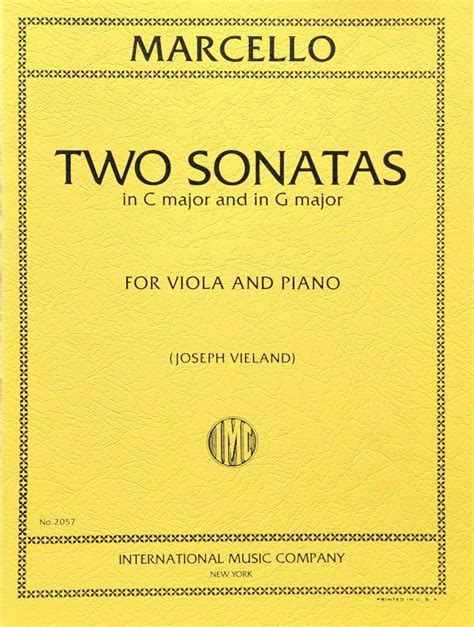 marcello two sonatas in c major and g major viola piano Kindle Editon