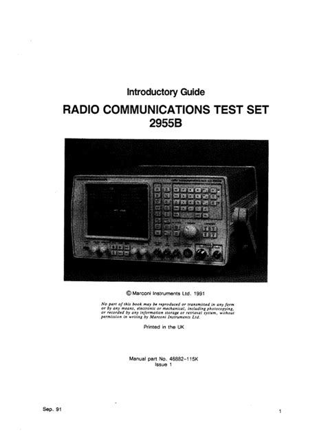 marconi 2955b quick manual start user guide Doc