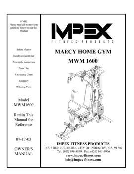 marcy mwm1600 user guide Doc