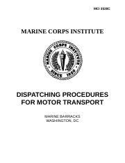 marine corps motor transportation dispatching procedures PDF