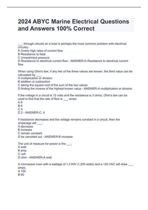 marine electrical question and answer PDF