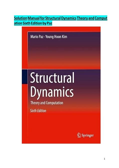 mario paz dynamics of structures solution manual PDF