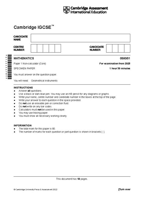 mark scheme for math igcse paper 2 Epub