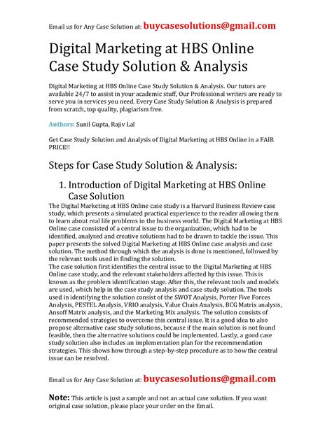 marketing harvard business school case study solutions Ebook PDF